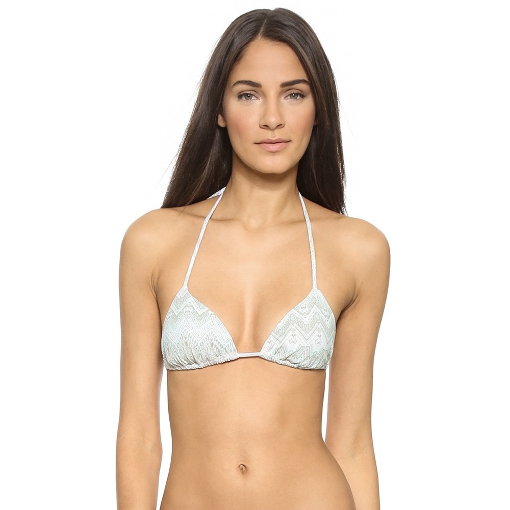 Revolve Eberjey Surf Spray Mia Bikini Top Iceberg Blue Size Small NWT